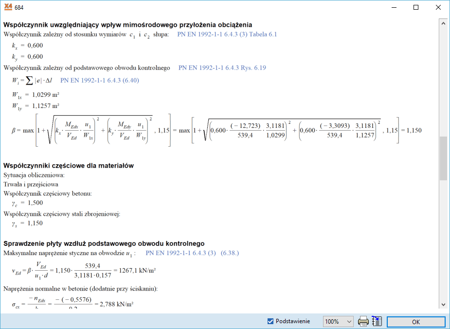 Sprawdzenie przebicia i ścinania w płytach