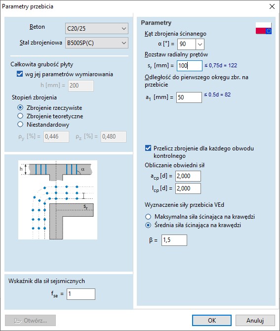 Sprawdzanie przebicia na zakończeniu ścian i ich narożnikach (moduł RC3)