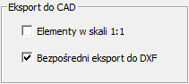 Bezpośredni eksport do DXF