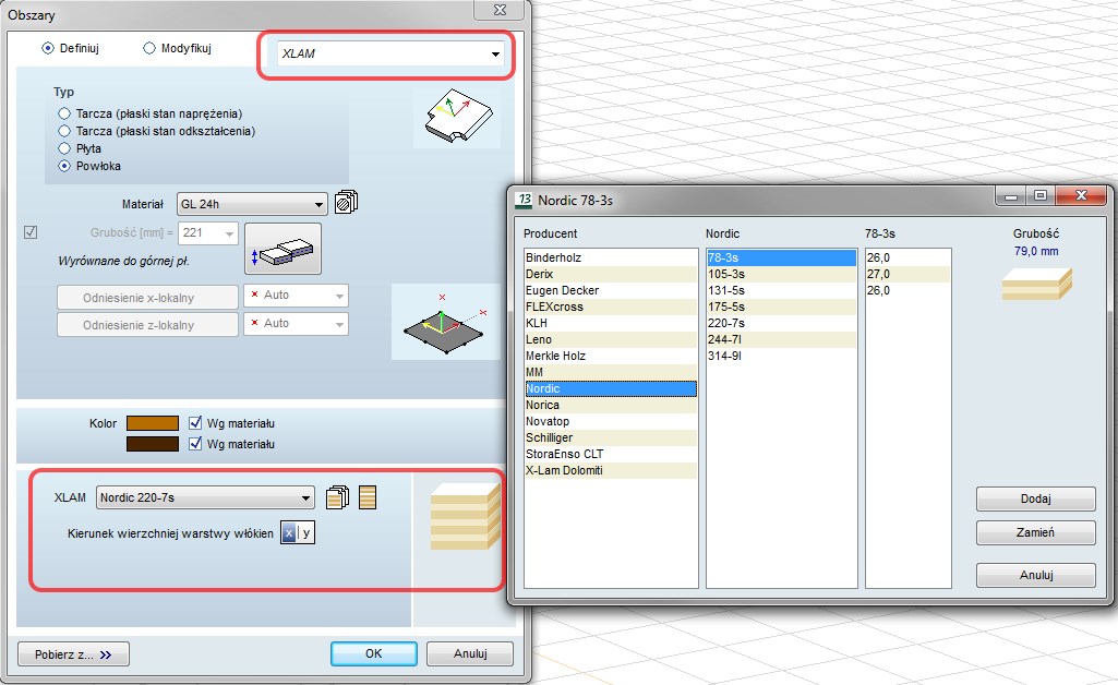 Modelowanie drewnianych paneli krzyżowo klejonych CLT (nowy moduł XLM)