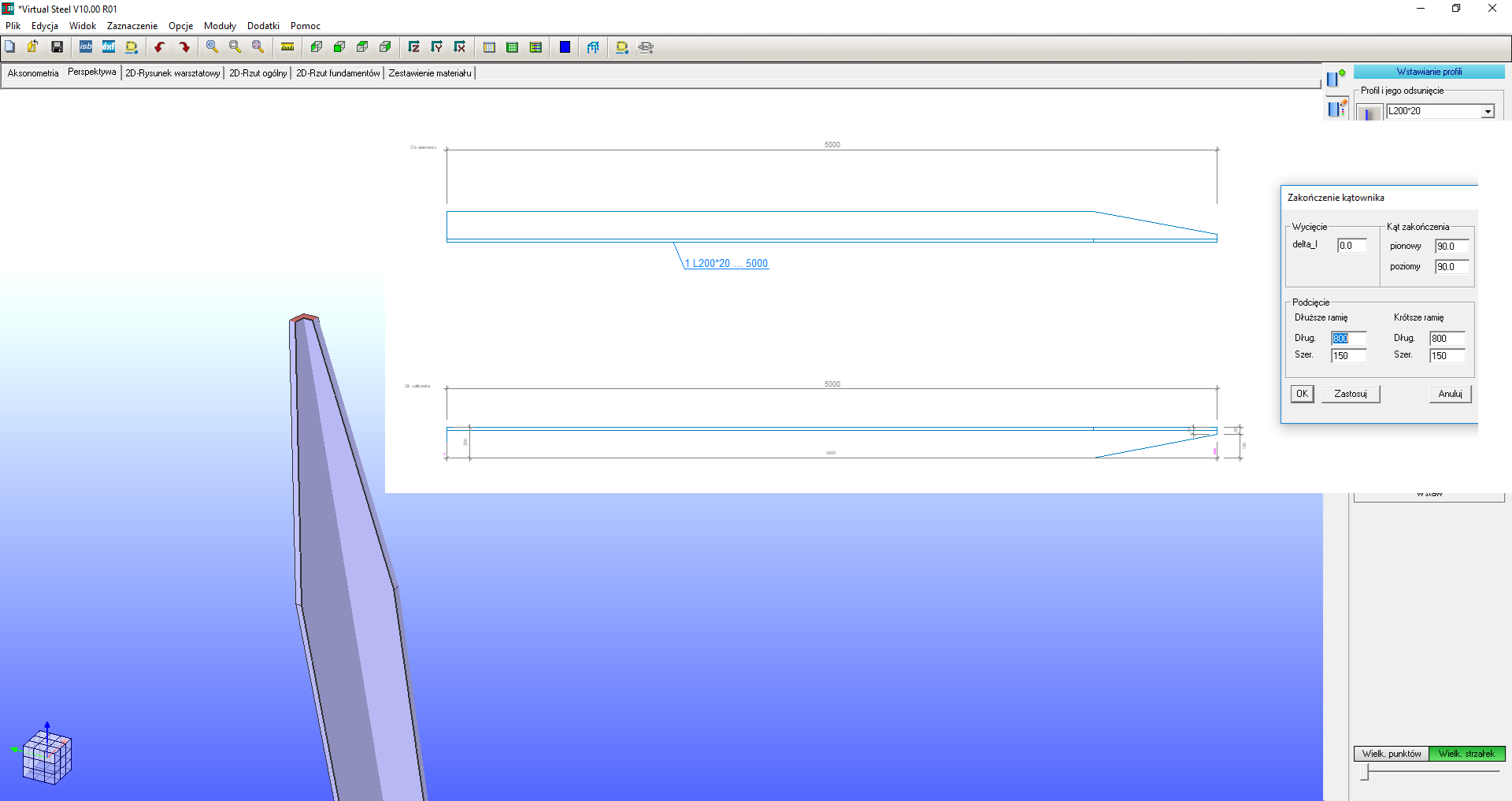 Szczegółowa obróbka kątowników