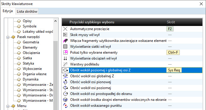 Ulepszone skróty klawiaturowe