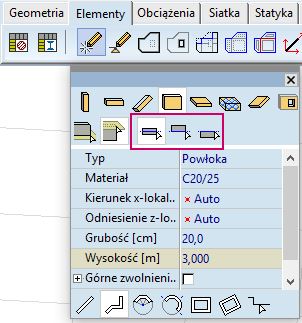 Ustawienie wyrównania ściany przy rysowaniu bezpośrednim