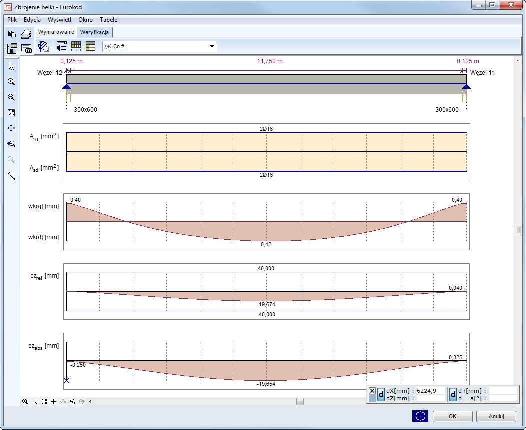 Wymiarowanie belek żelbetowych z uwzględnieniem ich ugięcia w stanie zarysowanym