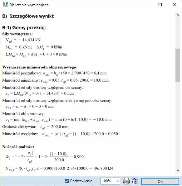 Wymiarowanie ścian murowych (nowy moduł MD1)