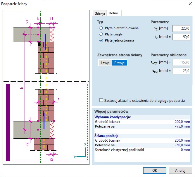 Wymiarowanie ścian murowych (nowy moduł MD1)
