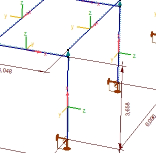 Wyświetlanie etykiet osi lokalnych układów elementów