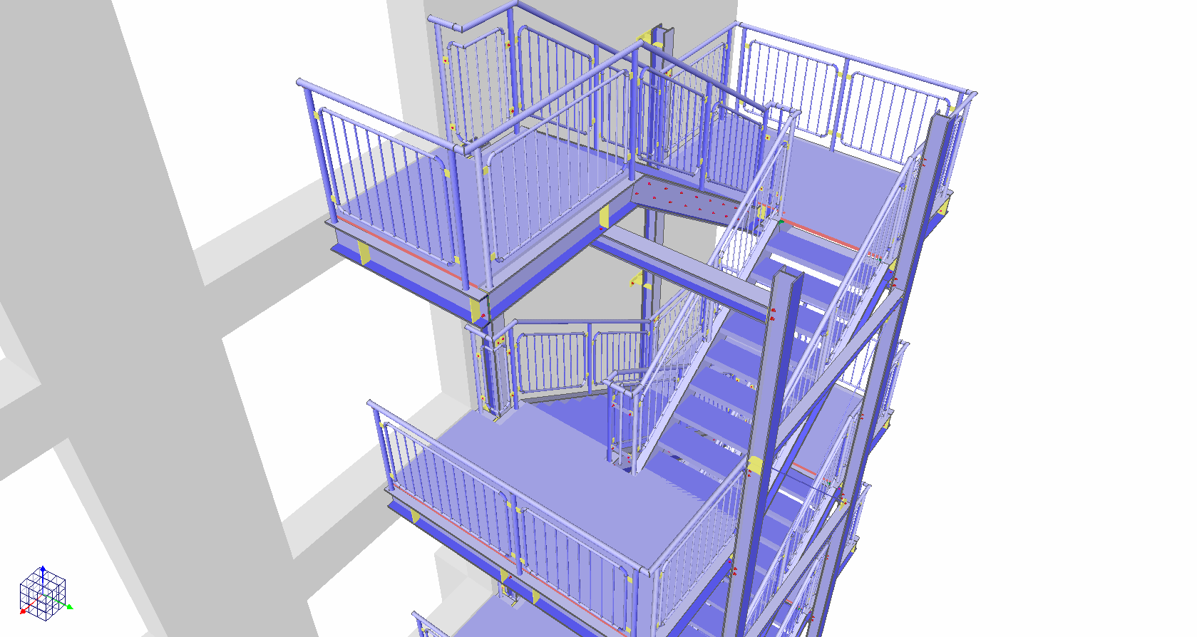 Model 3D schodów przemysłowych Virtual Steel