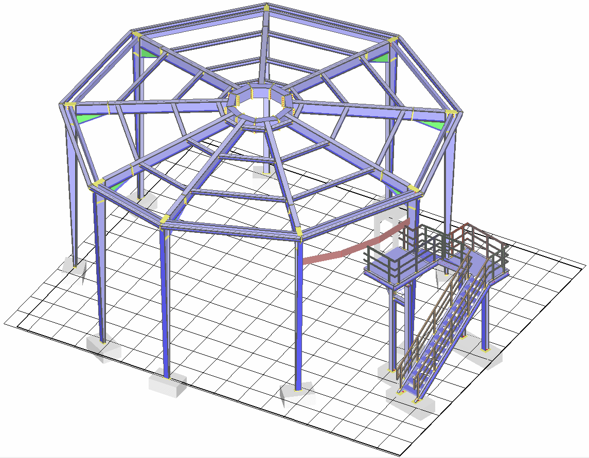 Model 3D stalowej oczyszczalni ścieków Virtual Steel