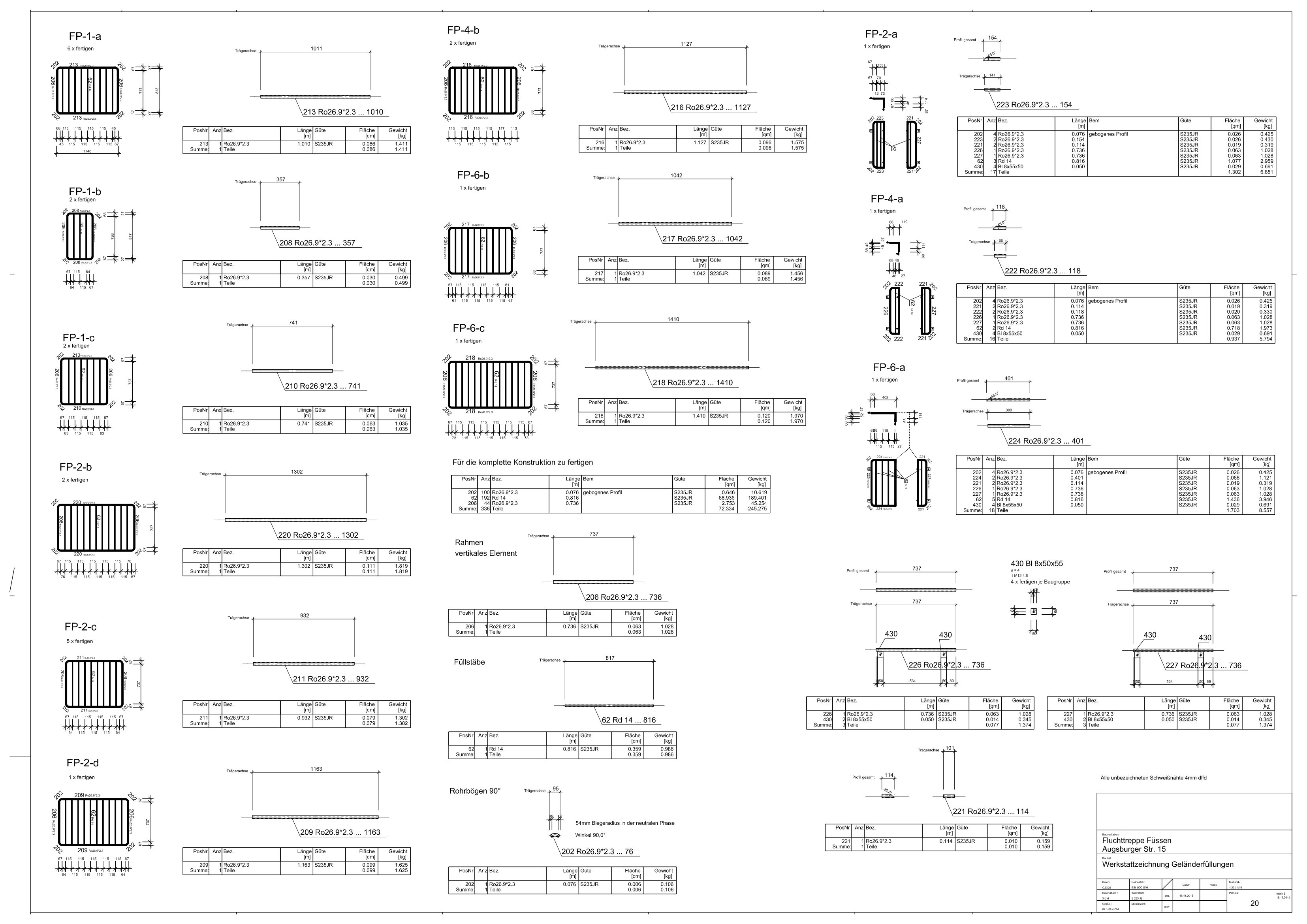 Rysunek warsztatowy wypełnienia barierek przemysłowych Virtual Steel