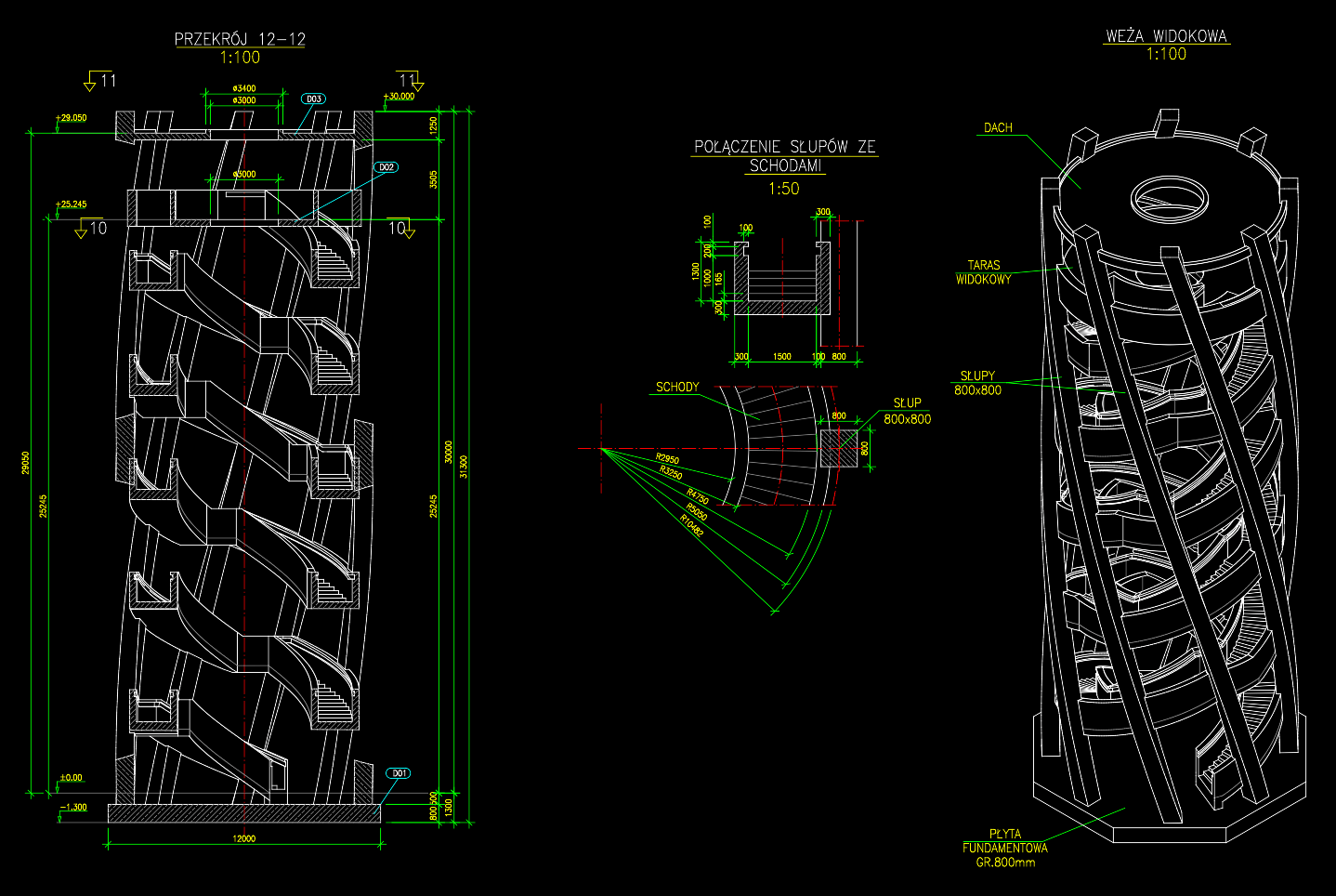 Rysunek CAD z dokumentacji projektowej (wykonany w programie zewnętrznym)