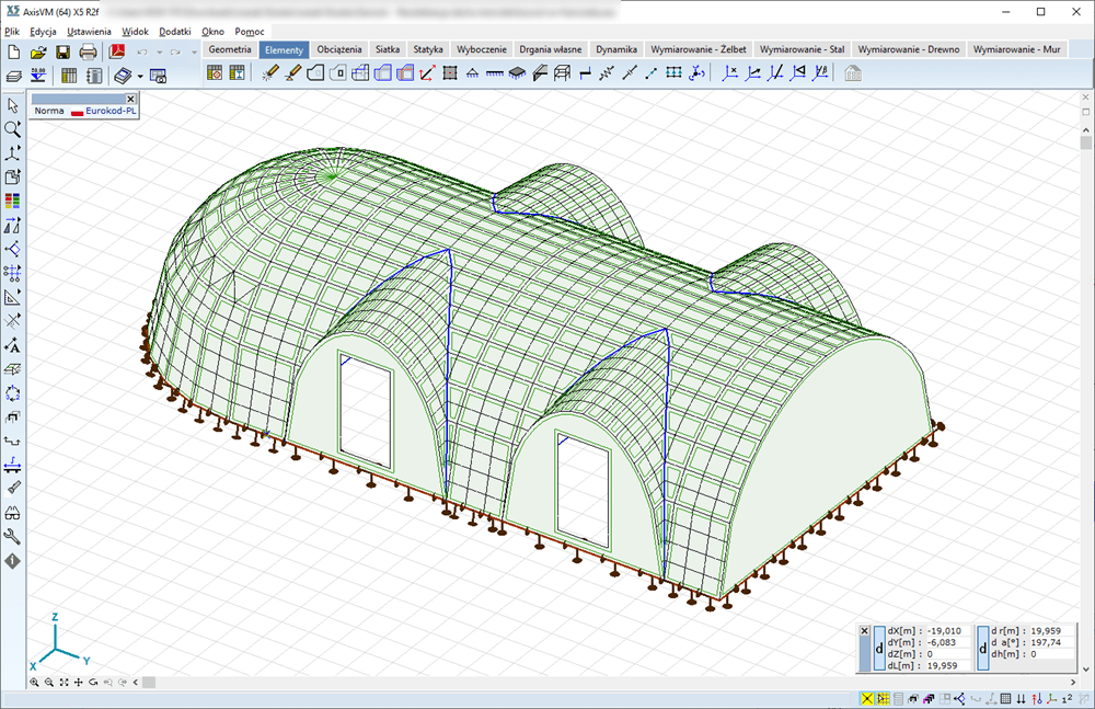 AxisVM - Model analityczny kopuły