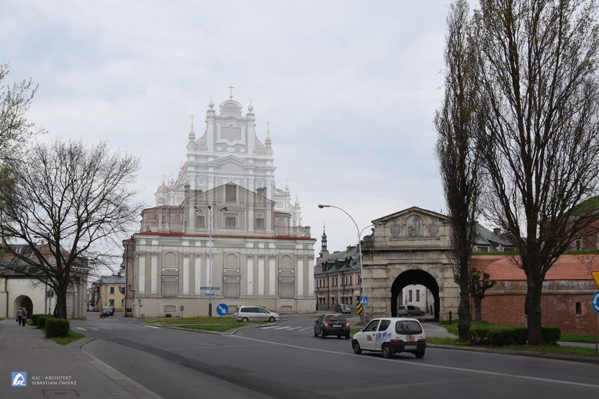 Stan przed rewitalizacją z nałożonym projektem odbudowy