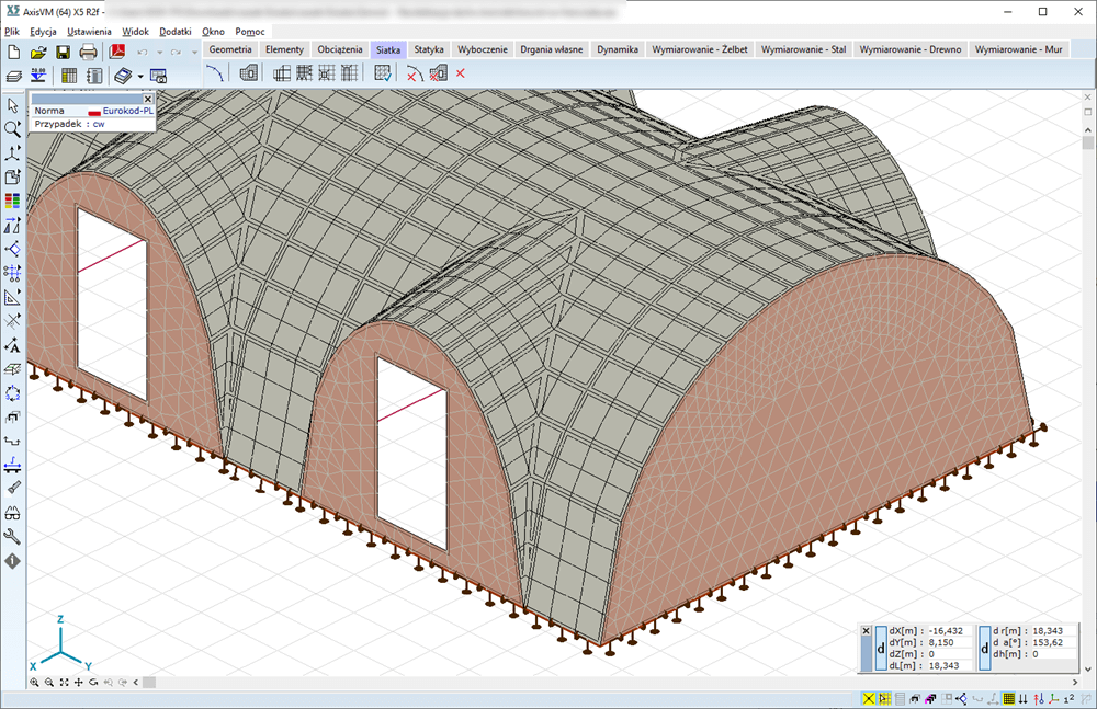 AxisVM - Model analityczny kopuły