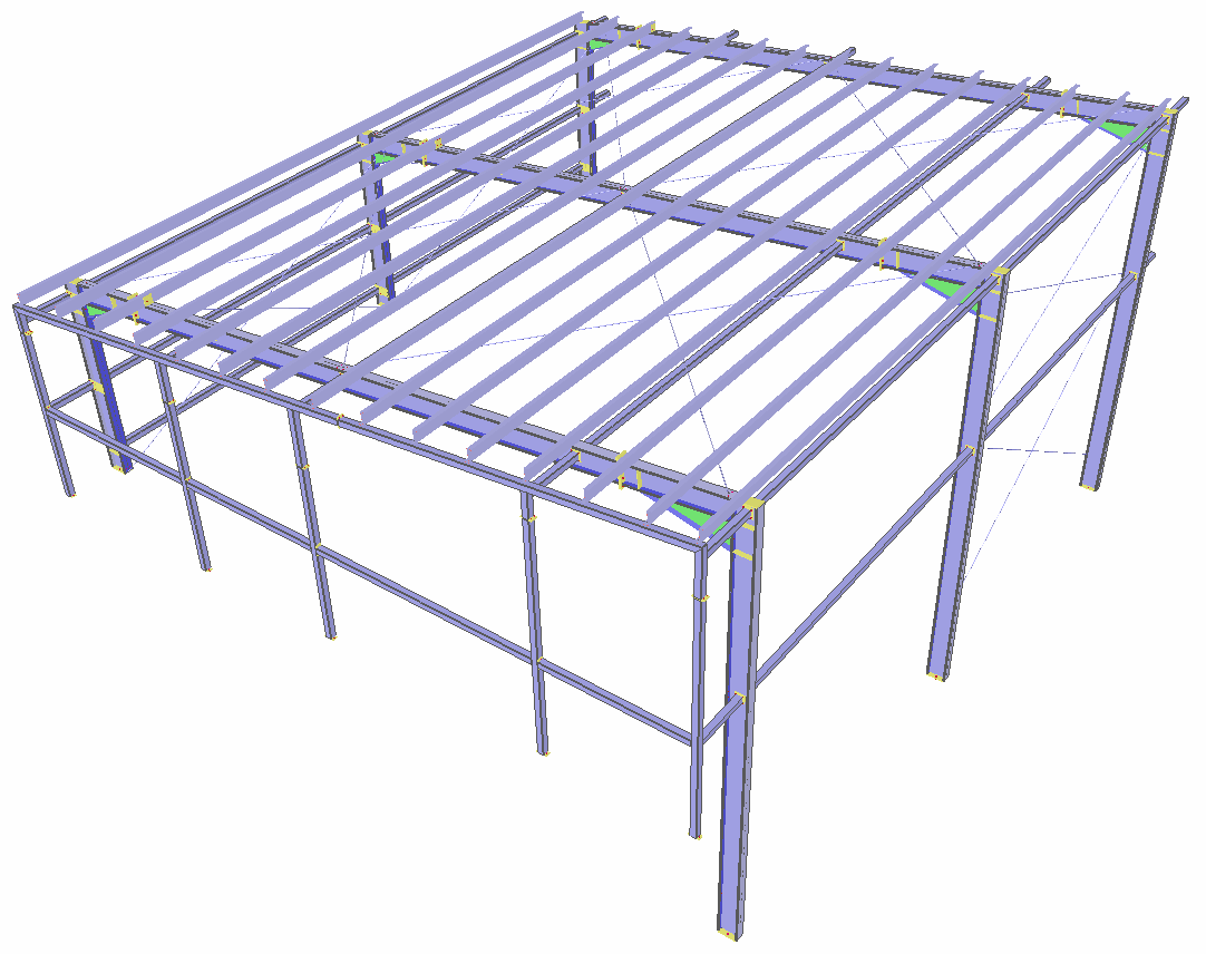 Model 3D konstrukcji stalowej dojrzewalni Virtual Steel