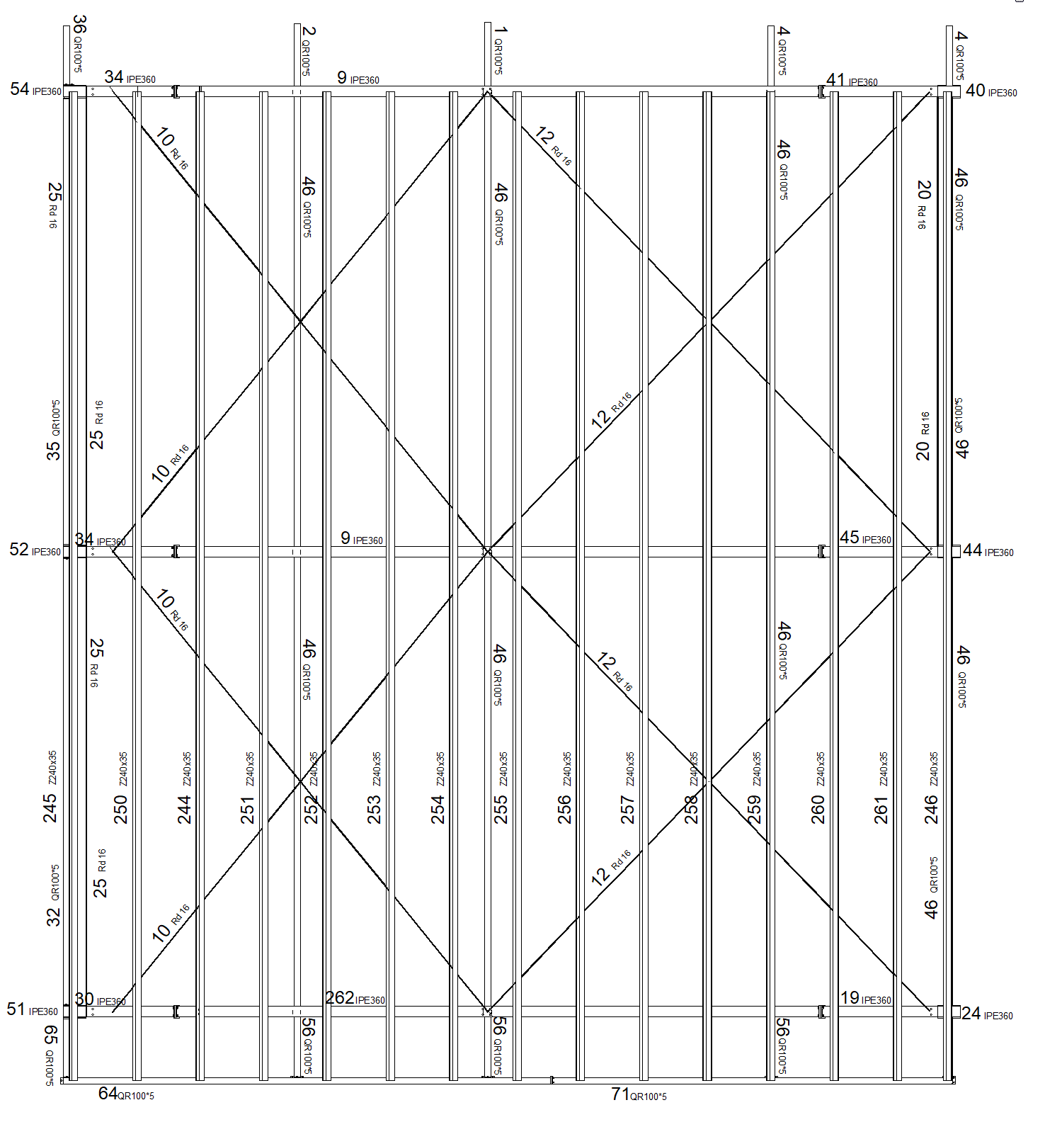Rzut 2D dachu Virtual Steel