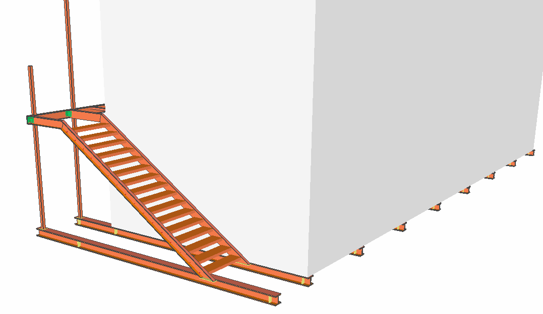 Schody przemysłowe przy kontenerach Virtual Steel
