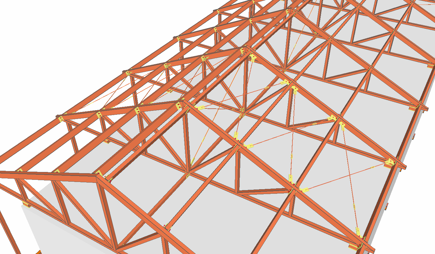 Zbliżenie na konstrukcję dachu Virtual Steel