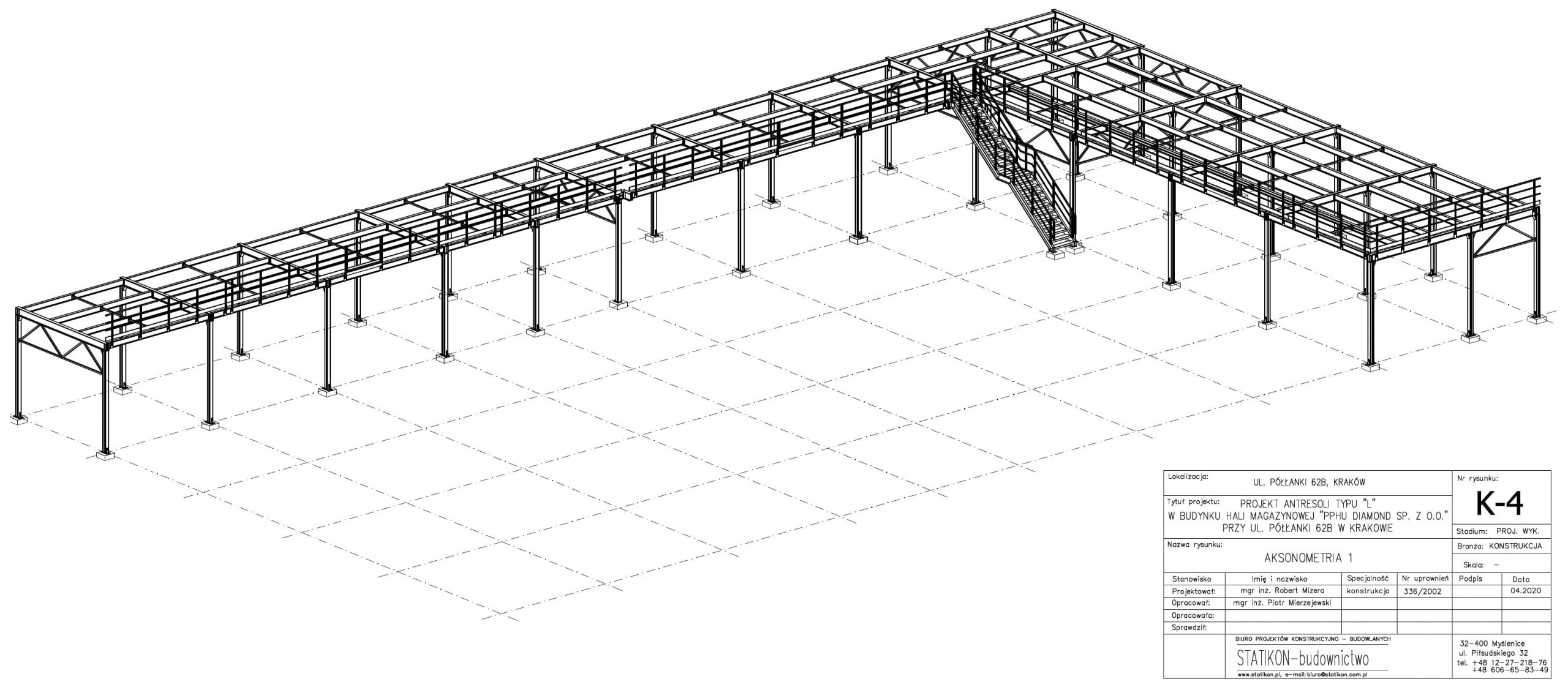 Widok aksonometryczny antresoli