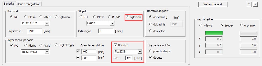 Okno dialogowe modułu 