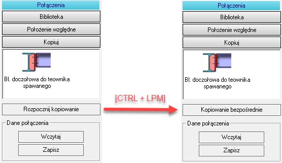 Kopiowanie bezpośrednie połączeń