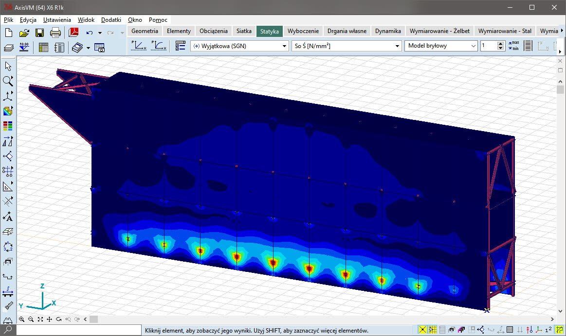 Mapa naprężeń zredukowanych HMH