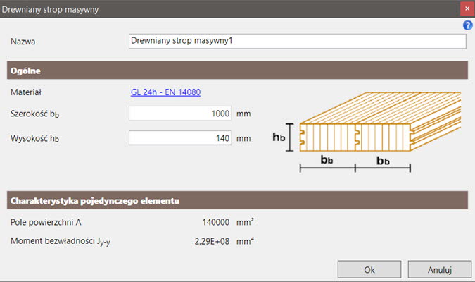 Drewniany strop masywny