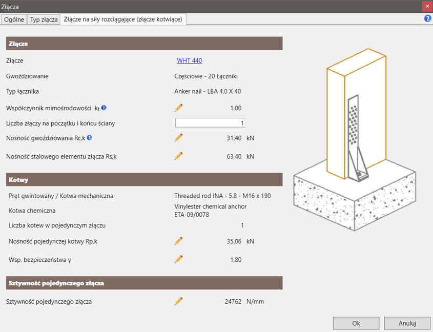 Zakotwienie ściany drewnianej do płyty żelbetowej lub podwaliny